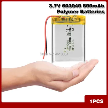 

603040 Li Ion Polymer 800mah Battery 3.7 V Rechargeable 800mah Lipo Lithium Batteries With Pcb Protection