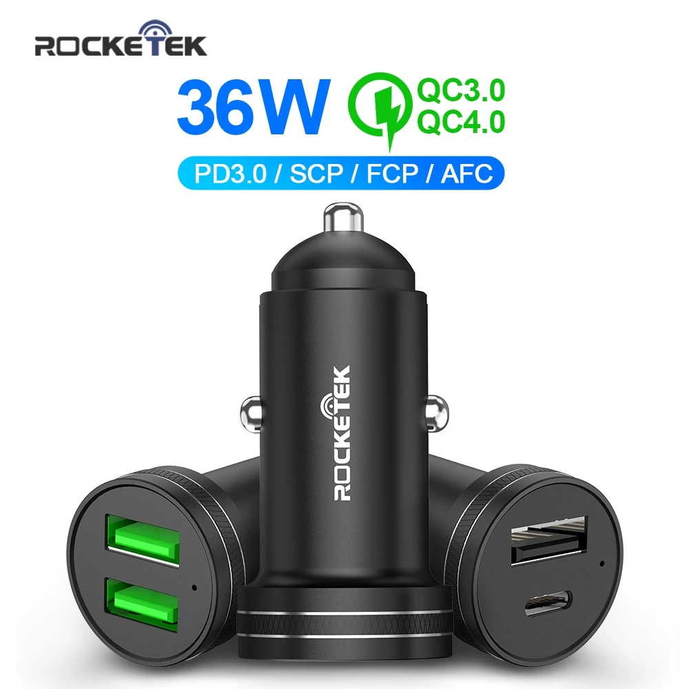 Rocketek USB Автомобильное зарядное устройство мобильный телефон Быстрая зарядка для iPhone 11 быстрая PD Xiaomi QC4.0 QC3.0 QC huawei P30 SCP FCP Sumsung AFC