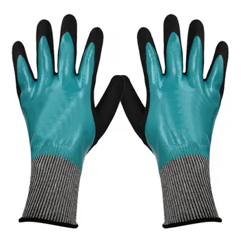 

Safety Waterproof Gloves Endurance Rubber Mechanic Nitrile Glove Hand Protective Work Safety Gloves Green