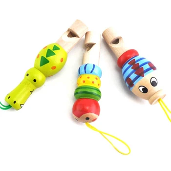 

1 Pcs Wooden Random Color Toys Cartoon Animal Whistle Educational Music Instrument Toy For Baby Kids Children