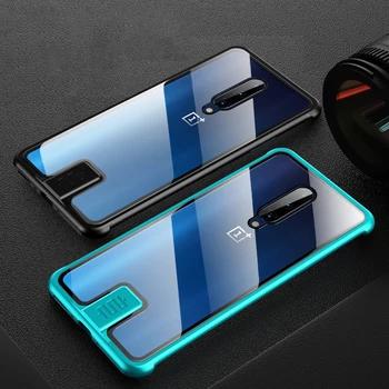 

For Oneplus 7 Pro HD Transparent Case Frameless Phone Case For Oneplus 7 One Plus 7 Case Luxury Metal Tempered Glass Cover Case