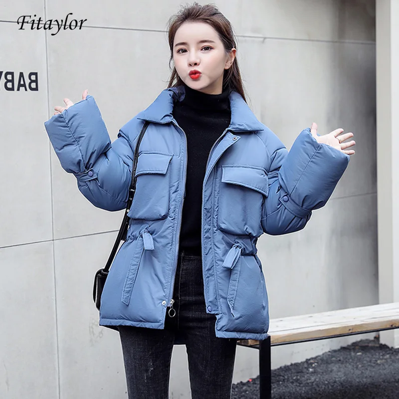 Fitaylor2019 новое зимнее пальто с хлопковой подбивкой парки женские Свободные пиджаки Свободное пальто Женская Толстая куртка пальто