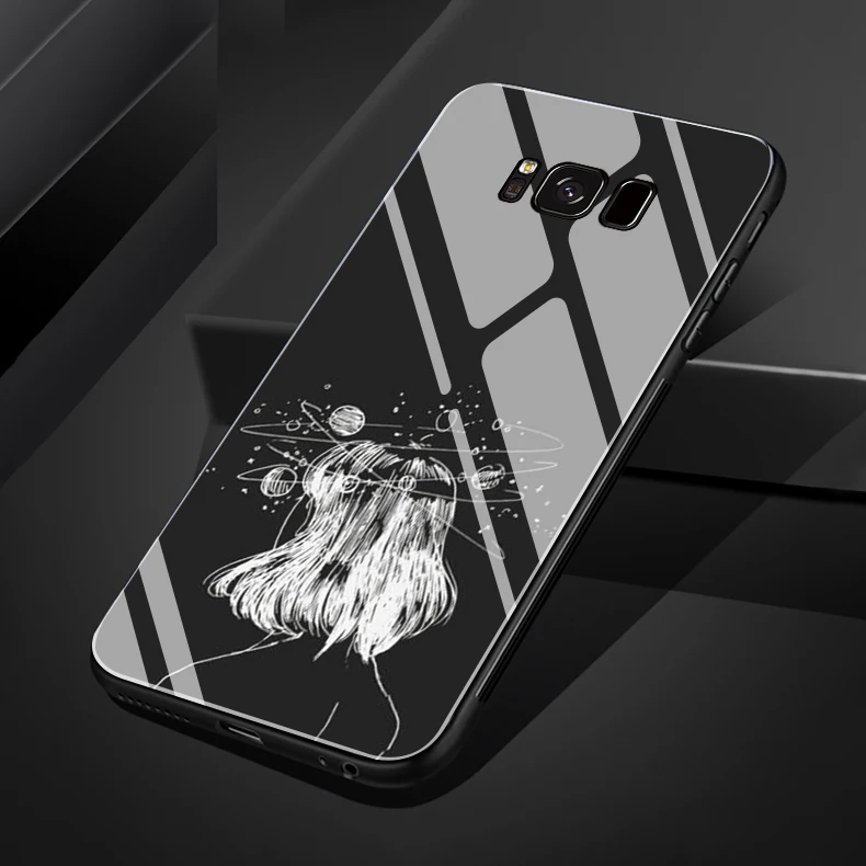Крутой простой рисунок линии подходит для телефона из закаленного стекла для samsung Galaxy Note8 Note9 S8 S9 S10 plus - Цвет: 357