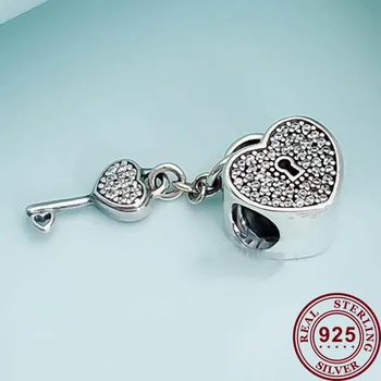 

100% 925 Sterling Silver Charm New Type Of Heart Of Love Pendant Fit Pandora Women Bracelet & Necklace Diy Jewelry