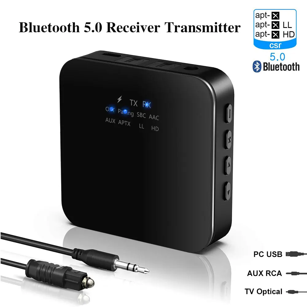 

Bluetooth Audio Transceiver Adapter 3.5mm AUX RCA Jack Hifi Wireless Adapter & Microphone Handsfree Call for Car home stereo TV