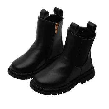 

Children Martin Shoes Casual Pu Leather Boots British Style Kids Boys Ankle Boot Autumn Winter Non-slip Sole SZ284