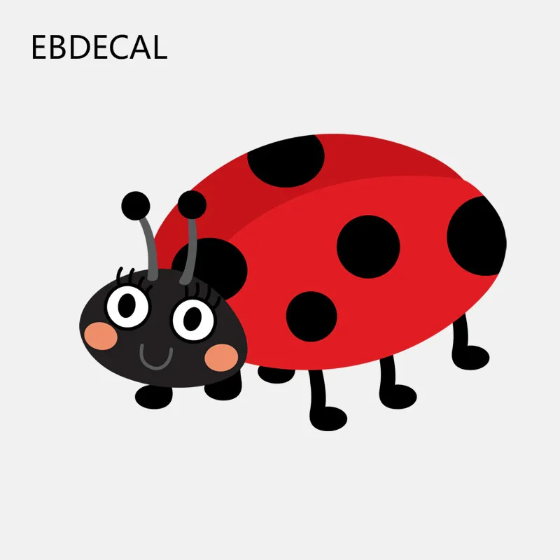 

EBdecal Cartoon Smiling Seven-spot Ladybug For Auto Car/Bumper/Window/Wall Decal Sticker Decals DIY Decor CT10177