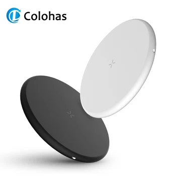 Leshpブラック丈夫なポータブル軽量ledインジケータライト高効率 2 コイルスマートフォン高速ワイヤレス充電器パッド