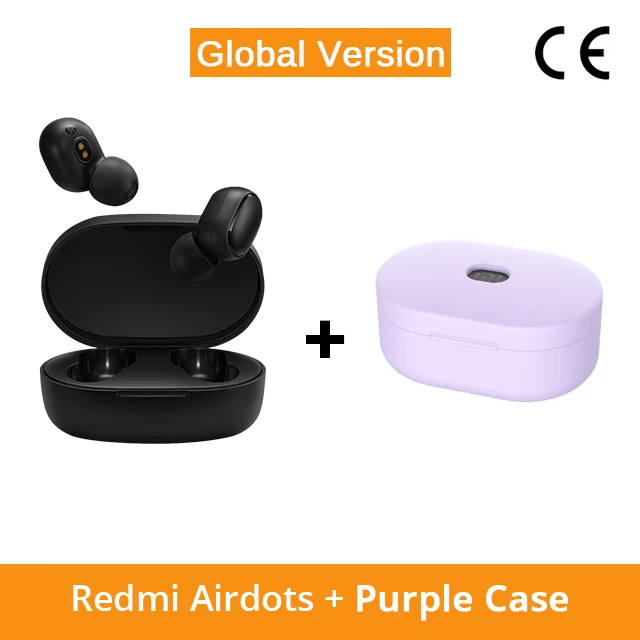 Xiao mi Red mi AirDots, беспроводные наушники с Bluetooth 5,0, наушники для зарядки mi Ture, беспроводные наушники-вкладыши, стерео наушники с басами, управление AI - Цвет: CE Add Purple Case