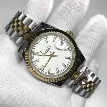 

36mm&40mm unisex white dial watch Glide Smooth second hand gold&silver watch mechanical Watches date-just AAA