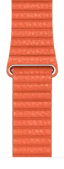 Кожаный ремешок для apple watch 42 мм/38 40 мм 44 мм браслет с магнитной застежкой из натуральной кожи ремешок для iwatch серии 5 4 3 2 1 - Цвет ремешка: orange