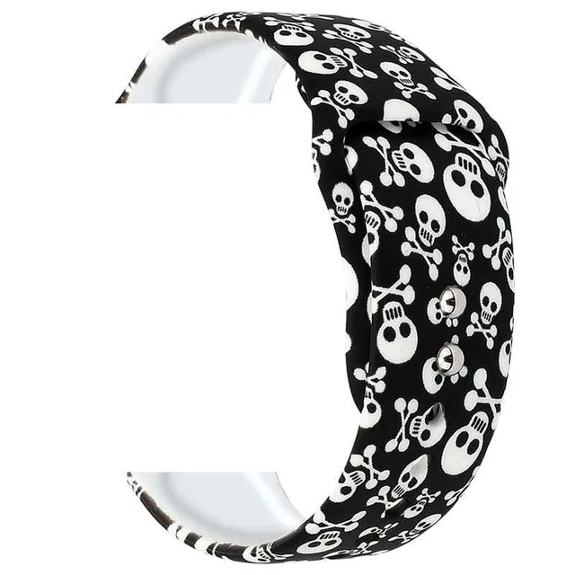 Style 2 Watchband Спортивные полосы ALPQ с цветочным принтом для Apple watch Series 5 4 3 2 1 40 мм 44 мм силиконовый ремешок с принтом для iWatch 38 мм 42 мм - Цвет ремешка: Style 2 Watchband