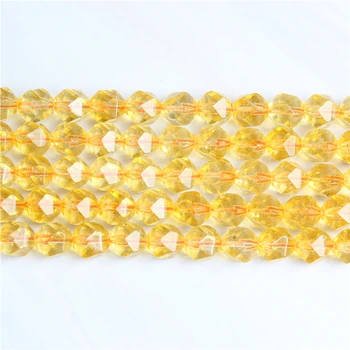 

LIngXiang 6/8/10/12mm naturally carves small flat Scottish topaz loose beads for jewelry DIY stone bracelets and necklaces