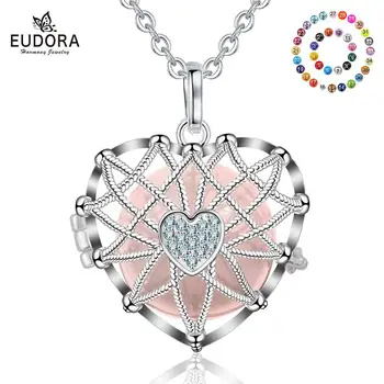

Eudora 20mm Crystal Cute Harmony Bola Ball Love Heart Locket Cage Pendant fit DIY Chime Ball Necklace Jewelry For Women K245N20
