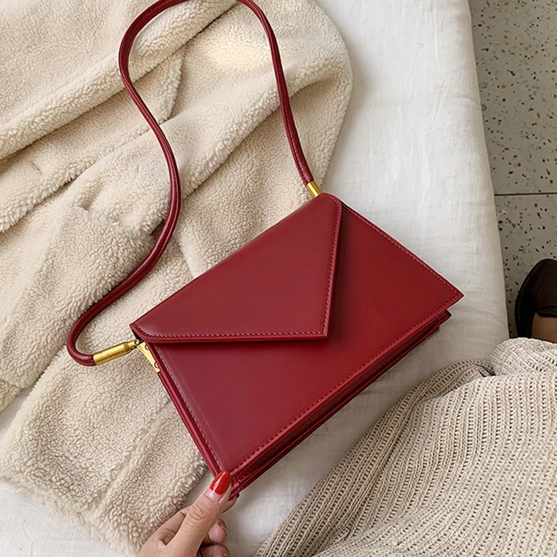 

Casual Solid Color Crossbody Bags For Women Chic Thin Strap Designer Shoulder Bags Famous Brand Female Messenger Bags Lady Flap