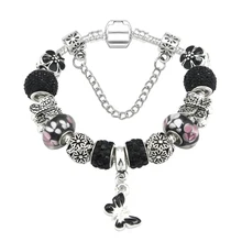 Модные ювелирные браслеты, DIY браслет из сплава с бусинами, браслет с подвесками бабочки подарок на день Святого Валентина