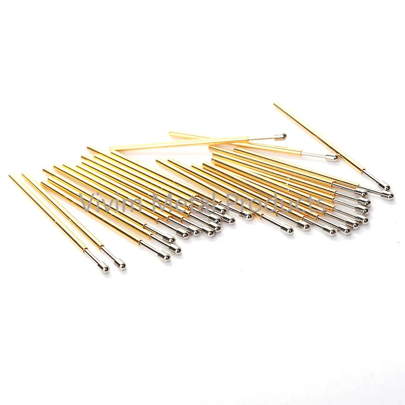 Gold color Testing Circuit Board PM75-D Length 27.8mm Round Head Angle Spring Test Probe Copper Electrical Instrument Tool