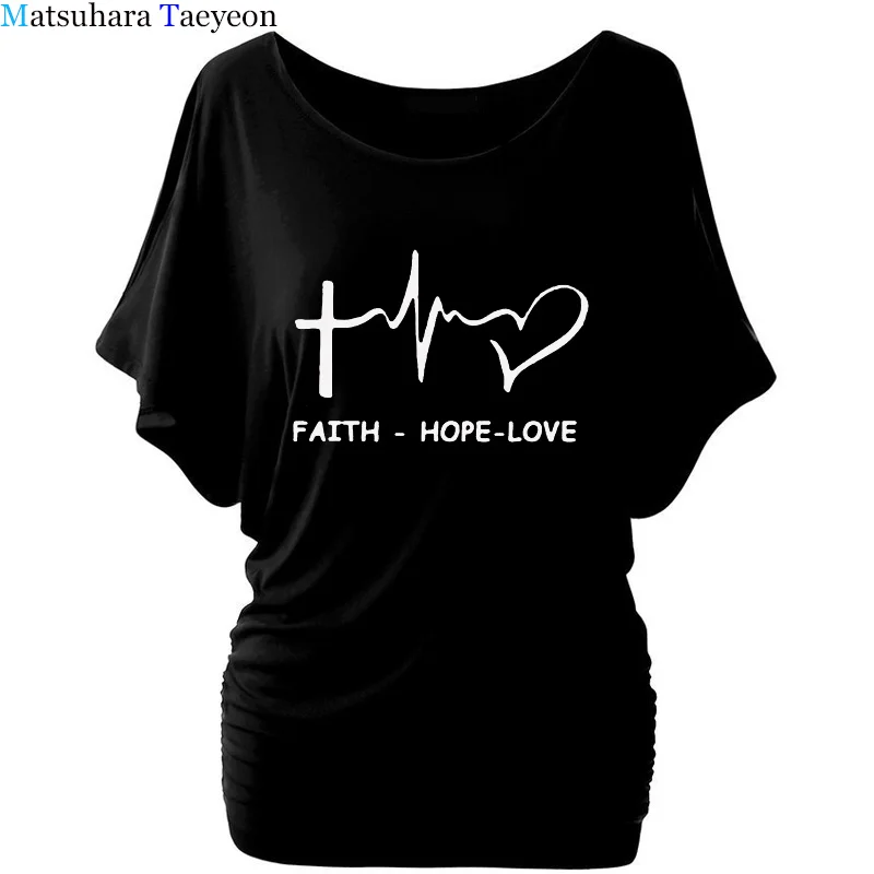 

Faith Hope Love Christian Print Fashion T Shirt Women Short Sleeve T-shirt Cotton O-Neck Tee Female tshirt tops clothing