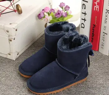 

2019 winter baby boys girls classic comfortable Waterproof Bow snow boots teenage children kids keep warm boots