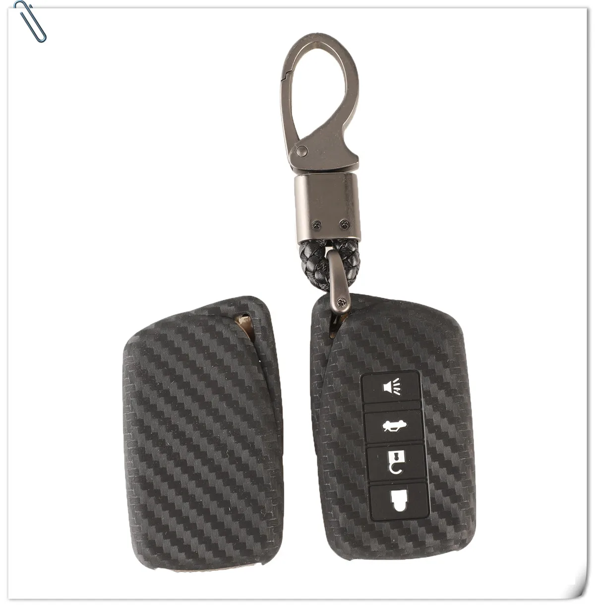 Keyforkess portachiavi per auto a 3 pulsanti stile carbonio per Lexus NX RX GS IS ES GX LX RC 200 250 350 LS 450H 300H portachiavi Cover in Silicone - H53359fd7eeae46e2996df2a5f32dd8ffP