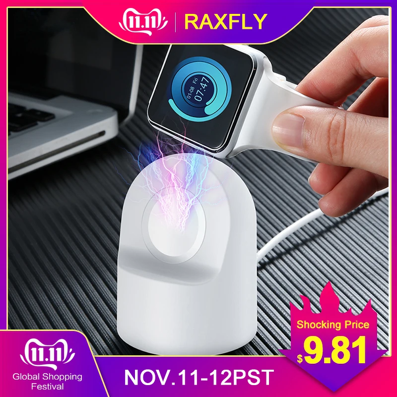 RAXFLY Беспроводной Зарядное устройство для Apple Watch с магнитным креплением наручных