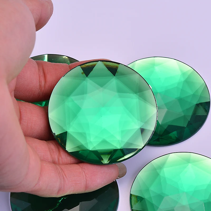 

JUNAO 5pc 52mm Glitter Large Round Rhinestones Flatback Non Hotfix Acrylic Stones Crystal Strass Applique For Clothes Decoration