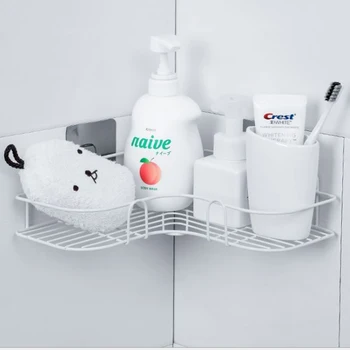 

2 Pieces Commodity Iron Shelf, Wall-Mounted Triangle Storage Rack Storage Shelf for Bathroom Kitchen, White/Black 2020 New