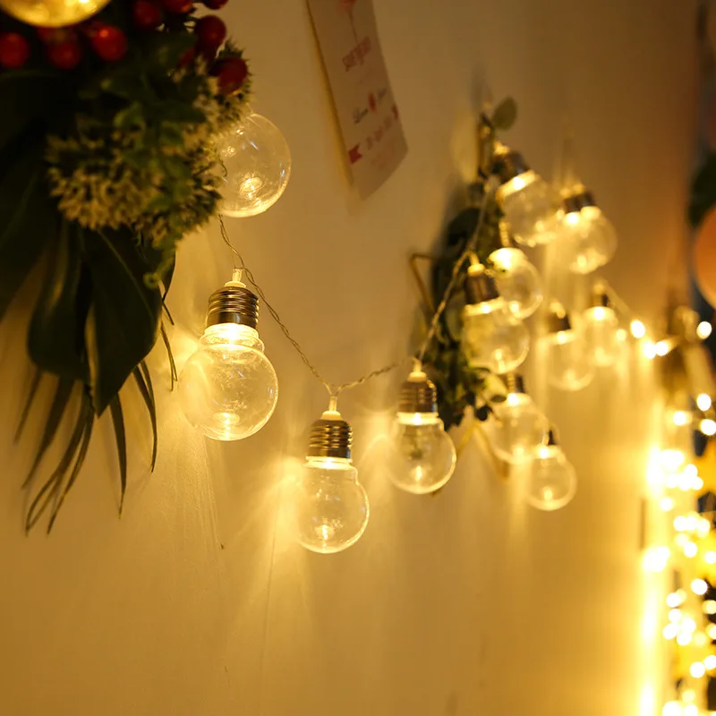 10/20 LED Fairy Light String Bulb Battery Powered Bedroom Outdoor Garden Waterproof Garland Lights Wedding Christmas Decoration