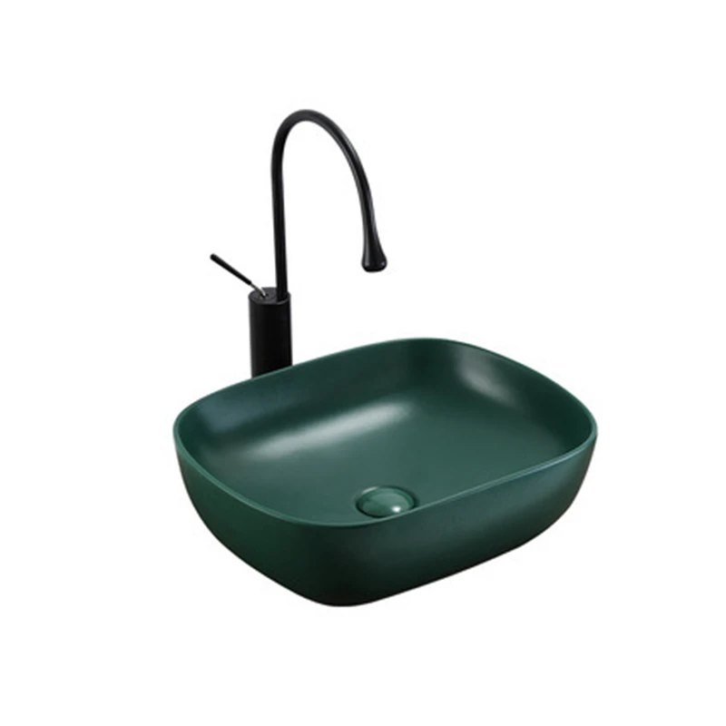 Matte Green Countertop Paint Sink Bath Washbasin Shampoo Sink