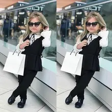 Детский костюм для новорожденных девочек, комплекты со штанами, сверло вверх вечерние Формальные хлопковые комплекты одежды для детей, 2 предмета, осенние наряды