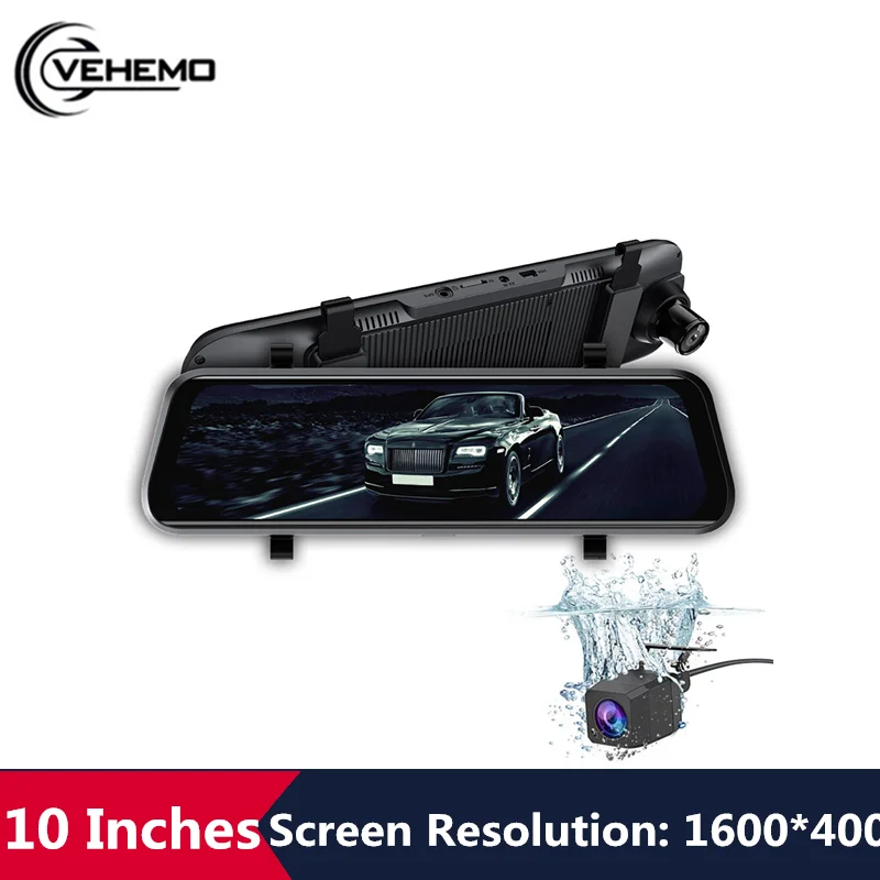 HD 1080P Автомобильный видеорегистратор 10 дюймов угол 170 градусов Многоязычная видеорегистратор с двойным объективом сенсорный экран USB2.0 Micro TF желоб g-сенсор