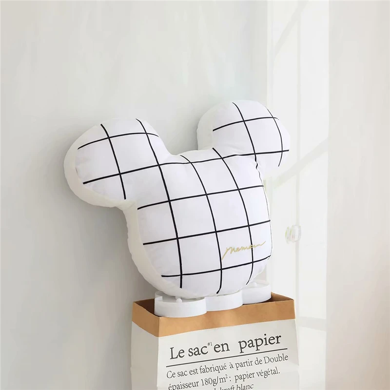 plaid Cute Lovers Mickey Minnie soft Cushion stuffed plush sleeping pillows Wholesale custom home decorative - Color: plaid