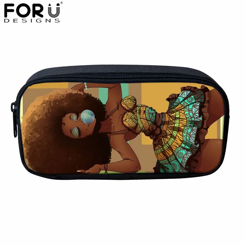 Z5162K FORUDESIGNS/детей 3 шт./компл. африканские сумки для книг черного цвета, Поп Арт женский с принтом школьные рюкзаки для девочек-подростков, школьный ранец - Цвет: Z5162K