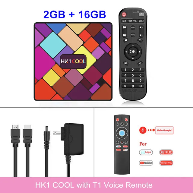 2GB16GB T1 Voice HK1 Приставка Smart tv Android 9,0 4 Гб 64 ГБ 32 ГБ RK3318 4K Wifi Netflix медиаплеер телеприставка 2GB16GB Android 9 приставка HK1 MAX - Цвет: 2GB16GB T1 Voice