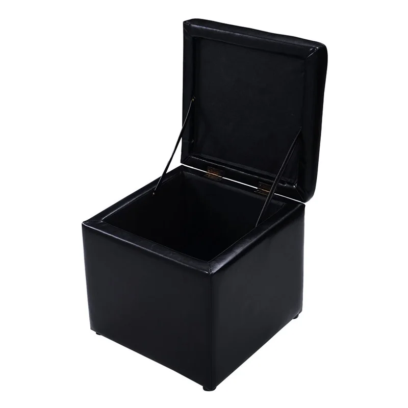 16" Ottoman Pouffe Storage Box Stools Chair Lounge Seat Footstools Bedroom Living Room Furniture HW47908 |