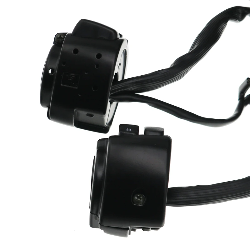 MoFlyeer 25mm Aluminum Motorcycle Handlebar Control Switches Kill Start Turn Signal Switch Button With Wiring Harness