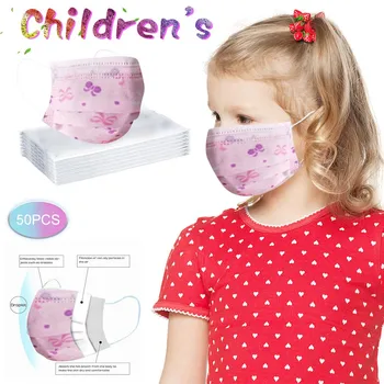 

50pcs Disposable Face Mask 5ply Ear Loop Children's Printed Mouth Mask Mondmasker Mondkapjes Mascherine Mascarilla Masque