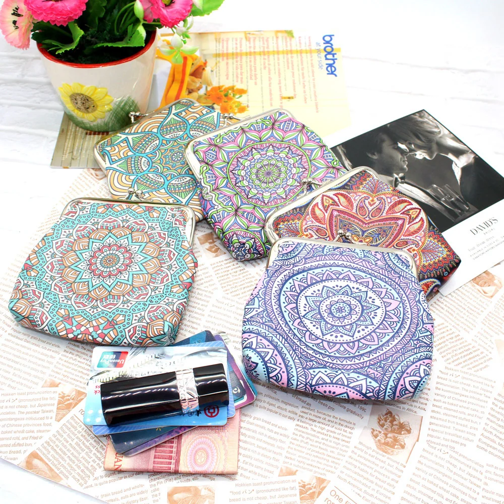 Coin Purse Pocket-Bag Wallet Retro Mini Women Lipstick Printed Girls Portable New Geometric