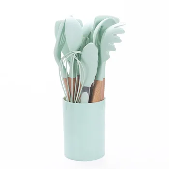 

12PCS Kitchen Utensil Set Household Wooden Silicone Cooking Tool Set Gadgets And Accessories