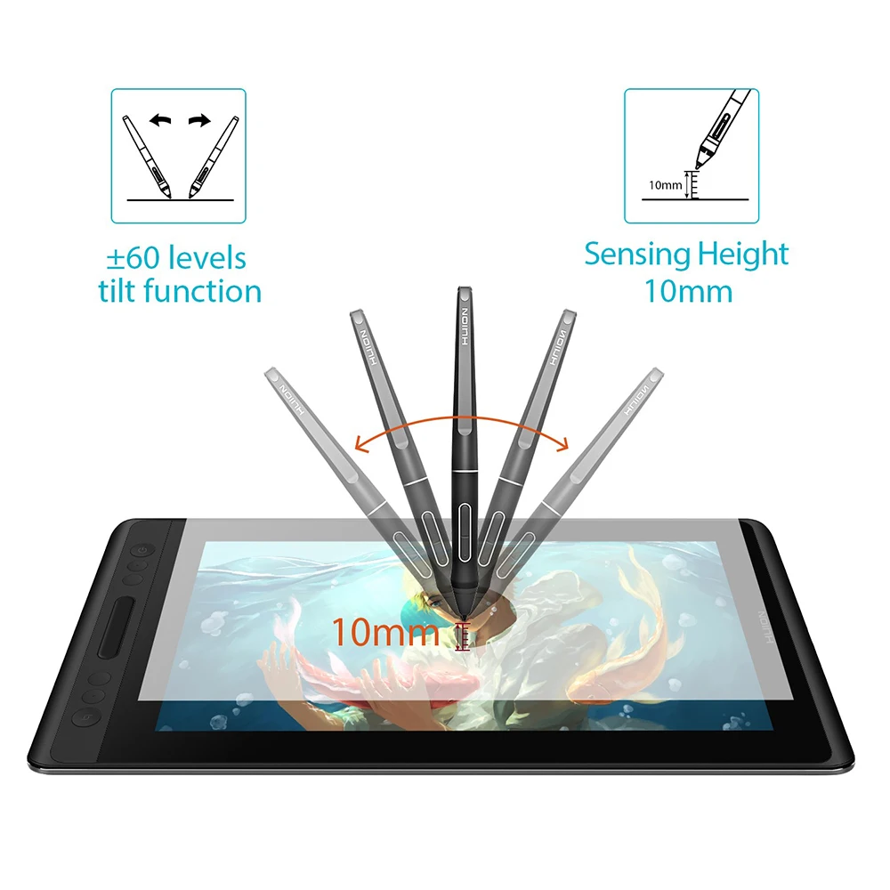 PW507 Battery-Free Digital Pen Stylus for HUION GT-133 Kamvas Pro 13 20 GT-191 V2 GT-116 5