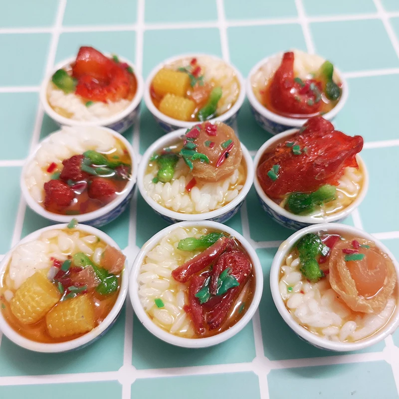 Blyth Doll Miniature Chinese Meal food Doll Play Food Kitchen Accessories 3CM fit(blyth, barbies, bjd, Azone, 1/6 Doll)