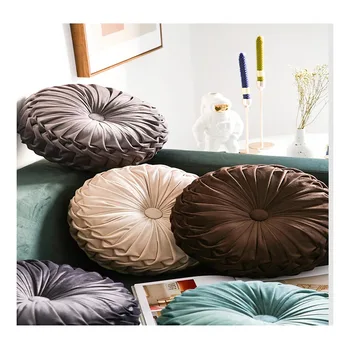 

Fashion Pleated Round Floor Cushion Pillow Pouf Soft Comfortable Throw Home Sofa Decor