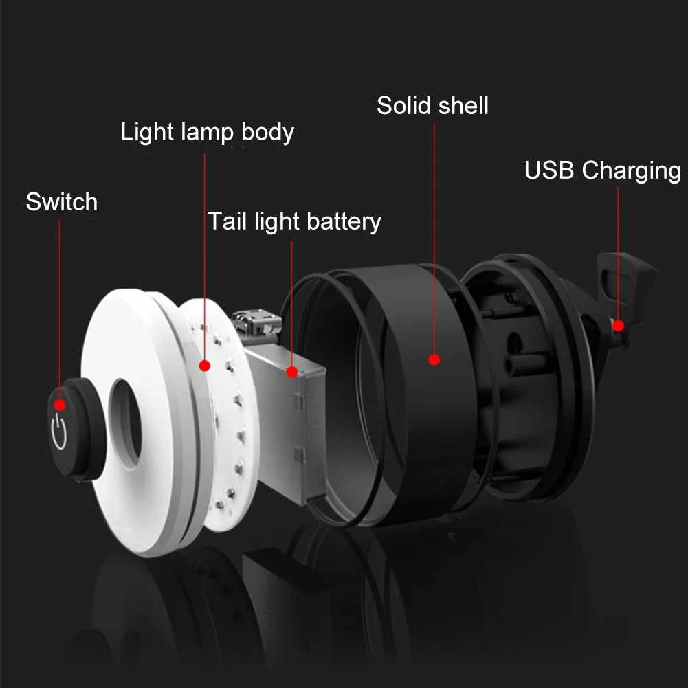 Top Outdoor USB Charging Sports Helmet Bicycle Taillight Warning Led Safe Waterproof Energy Saving Night Riding Easy Install 4