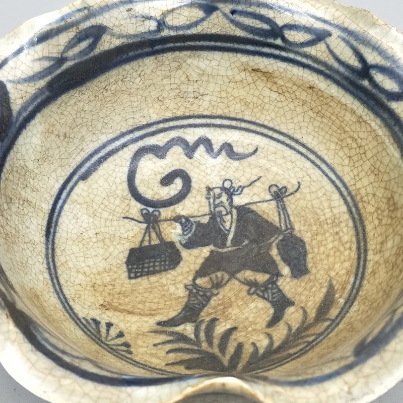 

Archaized xuande - year blue - white open - end bowl porcelain bowl archaized porcelain