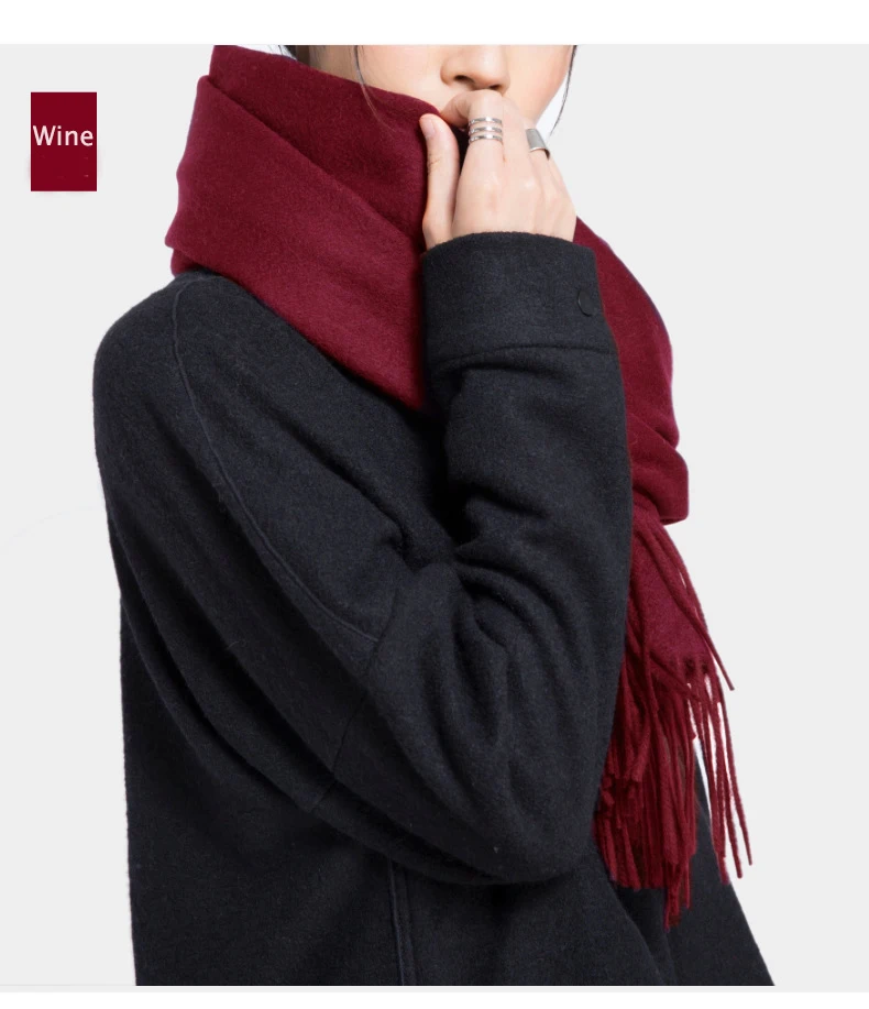 Натуральный чистый 100 кашемировый шарф, женская зимняя шаль, теплый мягкий шарф, шерстяной Женский плотный шарф из пашмины, накидка, палантин