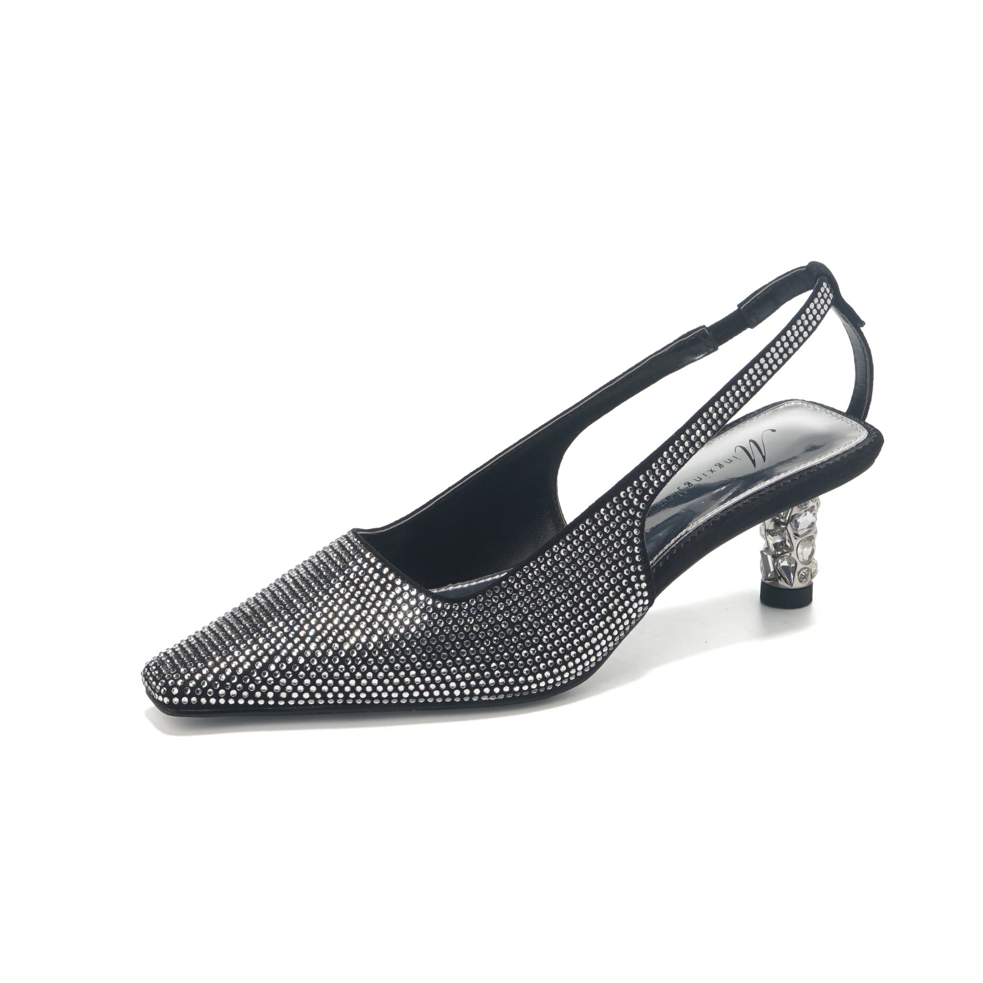 

2020 new spring and summer rhinestone high heels women shoes Black high heel sandals heeled shoes woman pumps high shoes lady