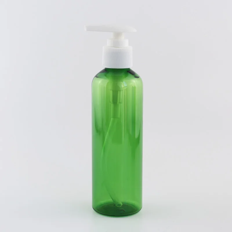 Green 200ml Bottle 200 мл белые прозрачные синие зеленые коричневые пластиковые бутылки с насосом для лосьона в форме сердца Пустые контейнеры для жидкости ПЭТ для ухода за кожей - Цвет: Green 200ml Bottle
