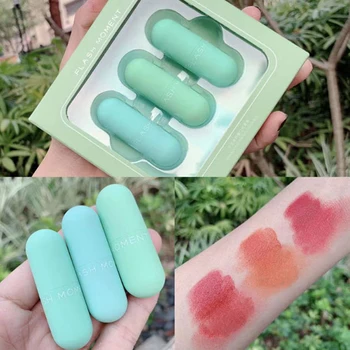 

3 Pcs/set Matte Lip Gloss Tint Lips Makeup Moisturizer Liquid Matt Lipstick Long Lasting Nude Mat Red Brown Lipgloss Set