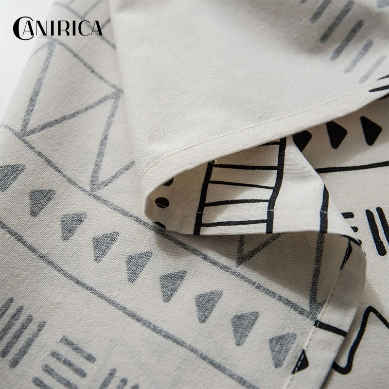 Декоративная белая скатерть CANIRICA, льняная скатерть, скатерть для обеденного стола, геометрическое покрытие для украшения дома, прямоугольная скатерть