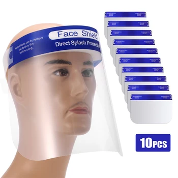 

Transparent Full Face Shield Anti-wind Droplets Protective Shield Reusable Face Mouth Caps Cover Guard 10PCS Washable Face Mask